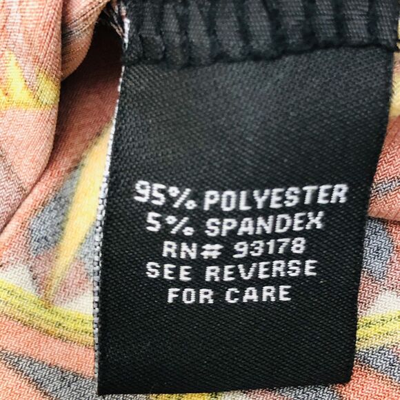 Premise Tunic Top Womens 1X Shark Bite Colorful Orange 3/4 Ruched Sleeve Boho - Picture 10 of 11